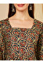 Multi Square Neck Ethnic Motifs Fusion Mini Dress - 4