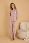 Mink Embroidered Towel Fabric Knitted Pajama Set25226007 - 2