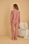 Powder Embroidered Towel Fabric Knitted Pajama Set25226006 - 3