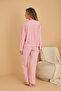 Pink Embroidered Towel Fabric Knitted Pajama Set25226006 - 3