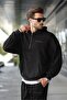 Black Half Zipper Hooded Men's Tracksuit Set E7332 - 2