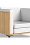 KD 3326 Coco Bolo Wooden Single Seat Sofa with PU Cushion for modern Offices, Home - White - 3