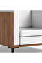 KD 3326 Natural Dijon Walnut Wooden Single Seat Sofa with PU Cushion for Offices, Home-White - 3