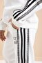White 3 Thread Ribbed Stripe Lace Detailed Girls Hooded Tracksuit Set 22720 - 7