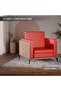 KD 3326 Truffle Davos Oak Wooden Single Seat Sofa with PU Cushion for Offices, Home - Red - 5