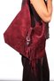 Rosalin Burgundy Genuine Leather Suede Women's Shoulder Bag - 2