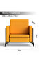 KD 3326 Truffle Davos Oak Wooden Single Seat Sofa with PU Cushion for Offices, Home - Yellow - 4