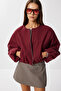 Soft Cashmere Bomber Jacket Lub0248 Bordo - 2