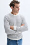Men's Ecru Striped Knitwear Sweater