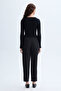 Women's Black Button Detailed V-Neck Knitwear Cardigan - 2