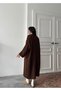 Brown Shawl Collar Oversize Knit Cardigan - 5