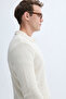 Men's Ecru Polo Collar Sweater - 3