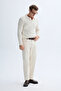 Men's Ecru Polo Collar Sweater - 5