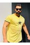 Yellow Star Printed Sleeves Tight Oversize Cut T-Shirt - 4