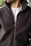 Smoked Zippered Stand Collar Men's Fleece Cardigan E7166 - 2