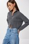 Hair Braided Zippered Knitwear Cardigan Lmt0039 Anthracite - 2