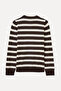 Women's Brown Fitted Striped Cardigan - 5