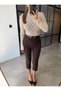 Stand-Up Collar Beige Lace Blouse - 2