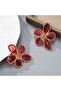 Designed Earrings with Colorful Stones - 5