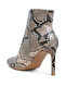 Women Textured Stiletto Heel Ankle Boots in Snake - 3