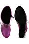 Women Metallic Pleather Sock Boots in Purple - 5