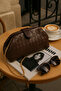 Dark Brown Braided Leather Chain Clutch and Shoulder Bag - 3