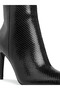 Women Textured Stiletto Heel Ankle Boots in Black - 4