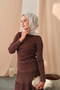 Women's Glitter Detailed Dress Brown - 6