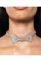 Bow Tie Model Stylish Style Zircon Stone Embroidered Steel Necklace Accessory Steel Zircon Stone Bow Tie Necklace