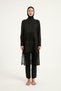 Black Full Covered Hijab Swimsuit - High Neck, with Stopper, Water Draining M2508-1 - 4