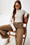 Crop Yumoş Knitted Blouse Lub0236 Beige