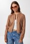 Zippered Knitwear Cardigan Lbp0029 Dried Rose - 2