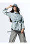 Indigo Shirt Collar Women's Jean Jacket - 2