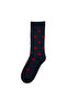 Anthracite Red Polka Dot and Spotted Cotton Women's Socks - 2