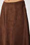 Midi Flared Suede Skirt Lns0087 Brown - 5
