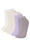 E2126 Multi-Colored Women's Comfortable Elastic 5-Piece Cotton Booties Socks