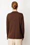 Women's Polo Neck Blouse with Buttoned Sleeves M.Brown - 3