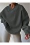 V-Neck 3-Thread Women's Sweatshirt