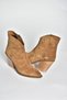 V654081902 Tan Genuine Leather Suede Block Heel Western Cowboy Women's Boots