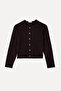 Women's Stone Color Crew Neck Buttoned Cardigan - 4