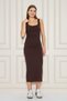 Women's U-Neck Sleeveless Slit Cotton Midi Dress - 2