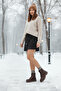 Elyediane Women's Casual Boots with Laces and Zipper 001201 Leather - 8