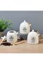 Princess 3-Piece Ceramic Jar Set with Spoon – Airtight Jars for Sugar, Tea, Coffee, 700ml - 7