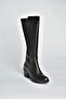 V965030509 Black Thick Heeled Women's Boots with Rubber Detail on the Back - 7