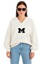 M Printed Unisex V-Neck Sweatshirt