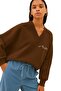 Mountain Printed Unisex V-Neck Sweatshirt