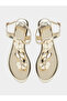 Gold Flower Detail Flat Sandals - 5