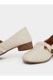 Floral Metal Buckle Strap Block Heels Shoes - 4