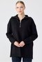 Zippered Stand Collar Knitwear Tunic Black