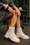 Iselleth Women's Lace-Up Zippered Boots Casual Boots 001204 Skin - 2